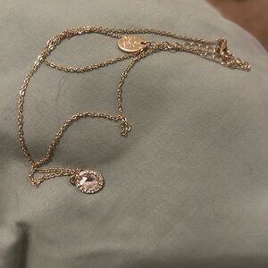 Time and Tru Gold Necklace with Clear Pendant
